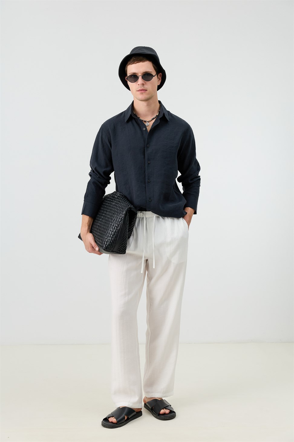 Mens Patterned Shirt with Modal Blend