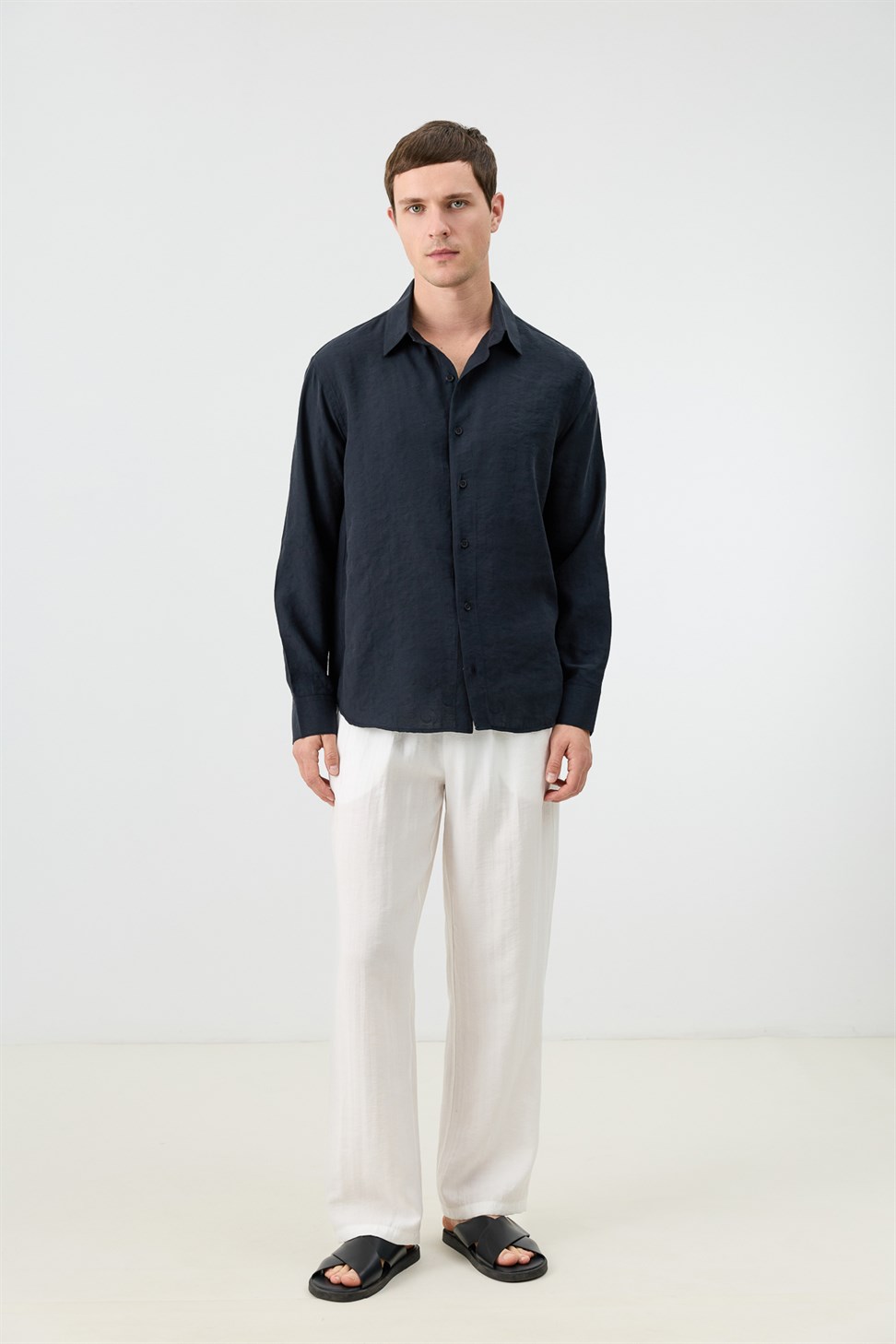 Mens Patterned Shirt with Modal Blend