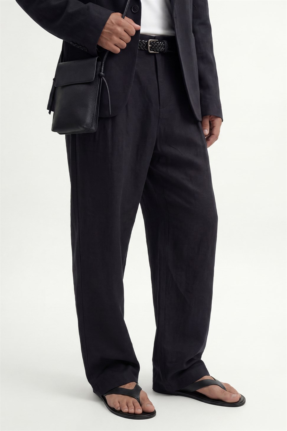 Antioch Siyah Modal Karışımlı Relaxed Pantolon