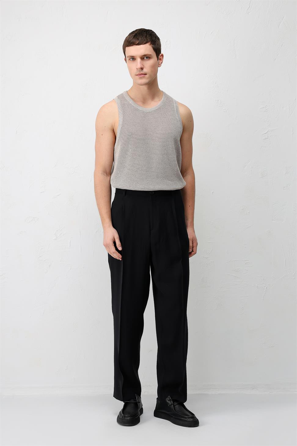 Antioch Siyah Modal Kumaş Erkek Pantolon