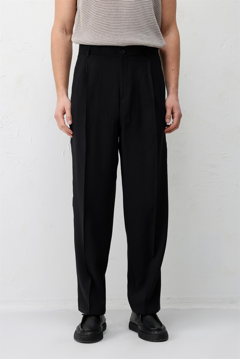 Antioch Siyah Modal Kumaş Erkek Pantolon