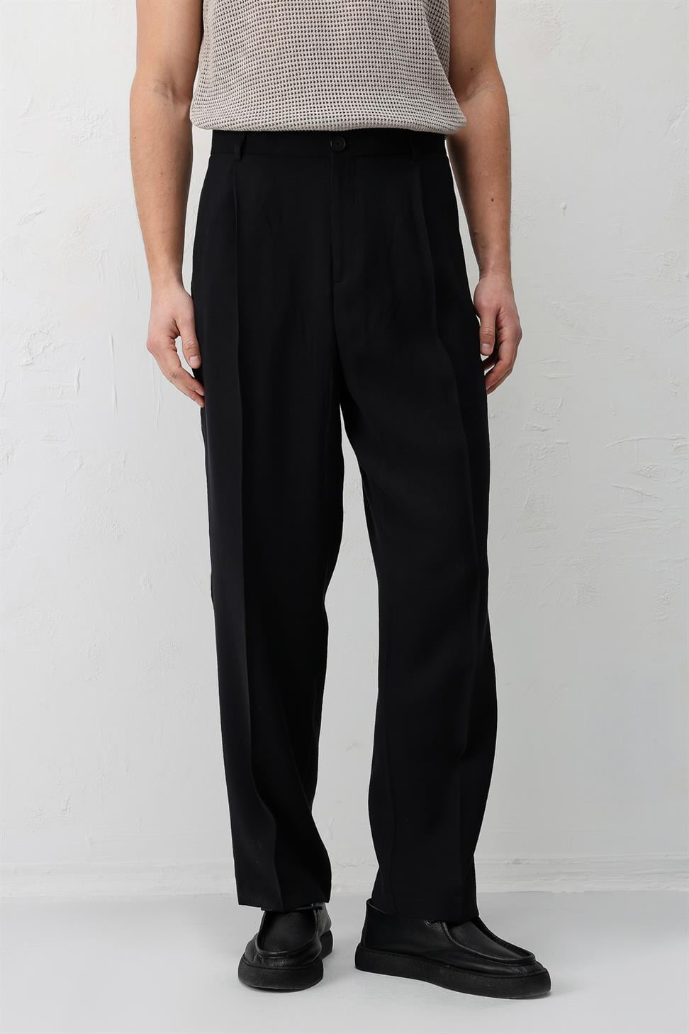 Antioch Siyah Modal Kumaş Erkek Pantolon