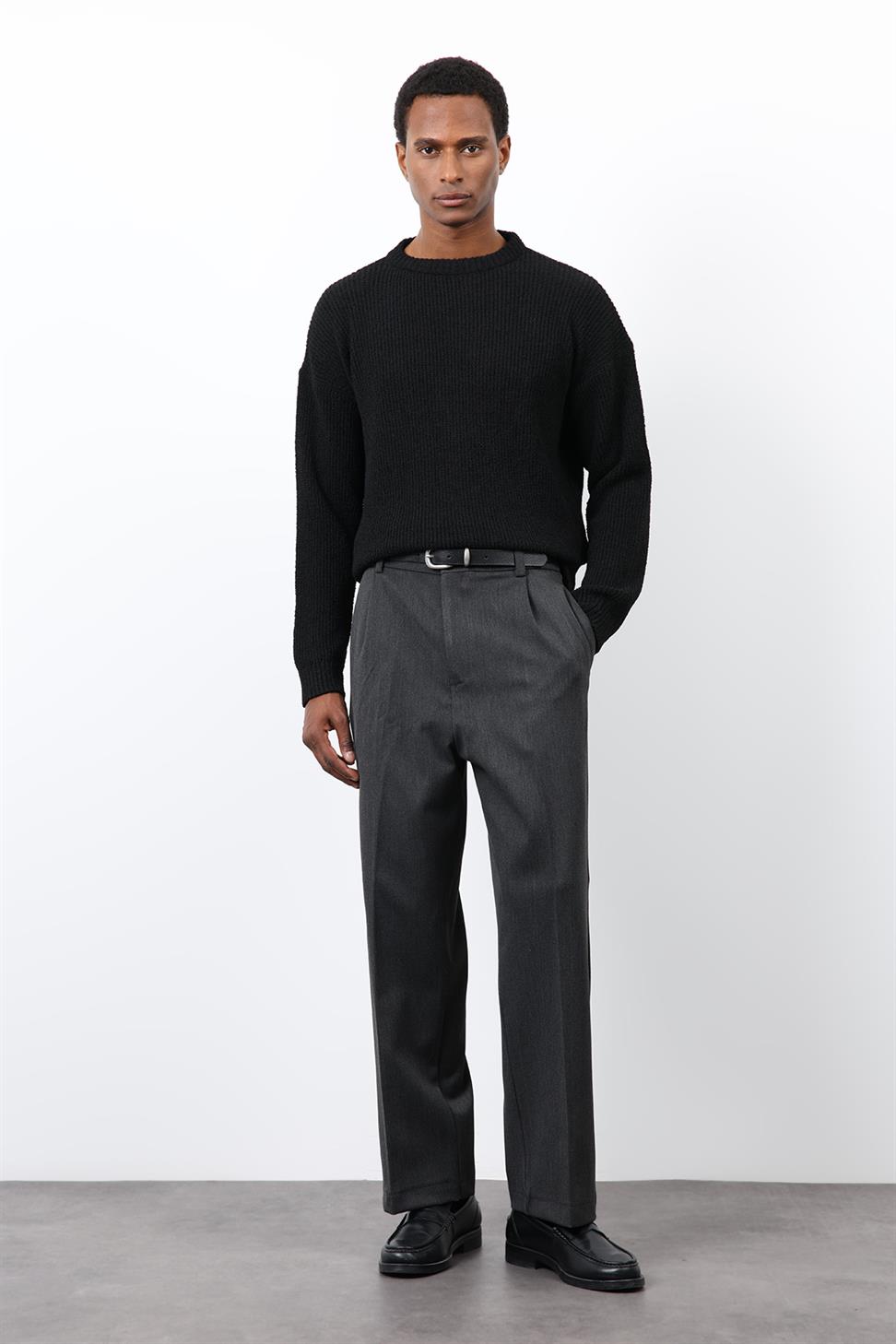 Antioch Siyah Örme Triko Erkek Kazak