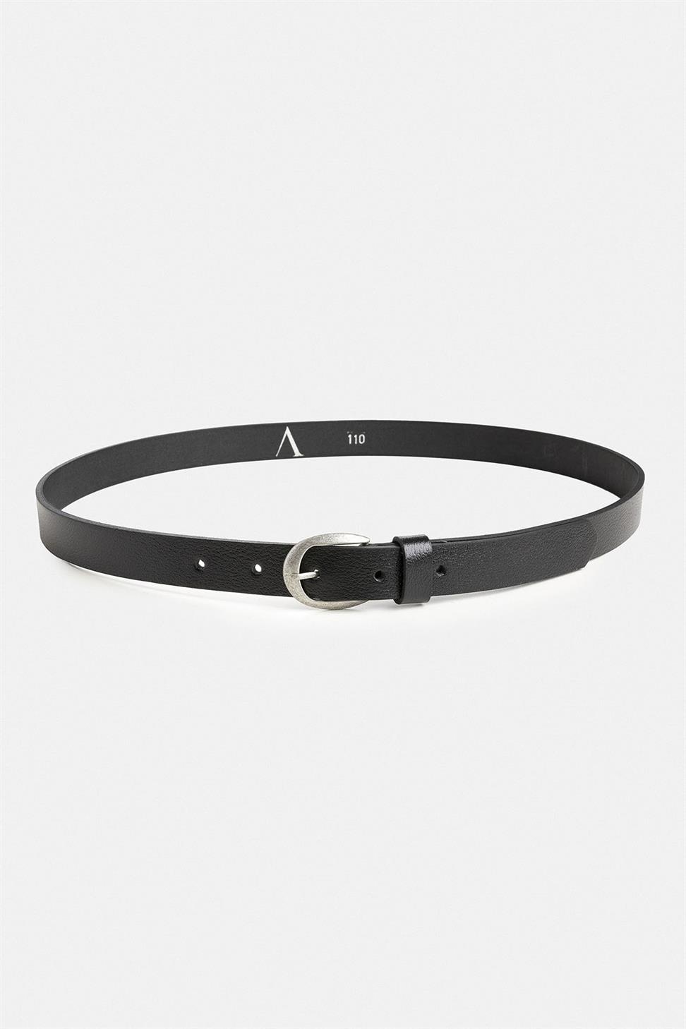 Antioch Siyah Oval Toka Erkek Deri Kemer