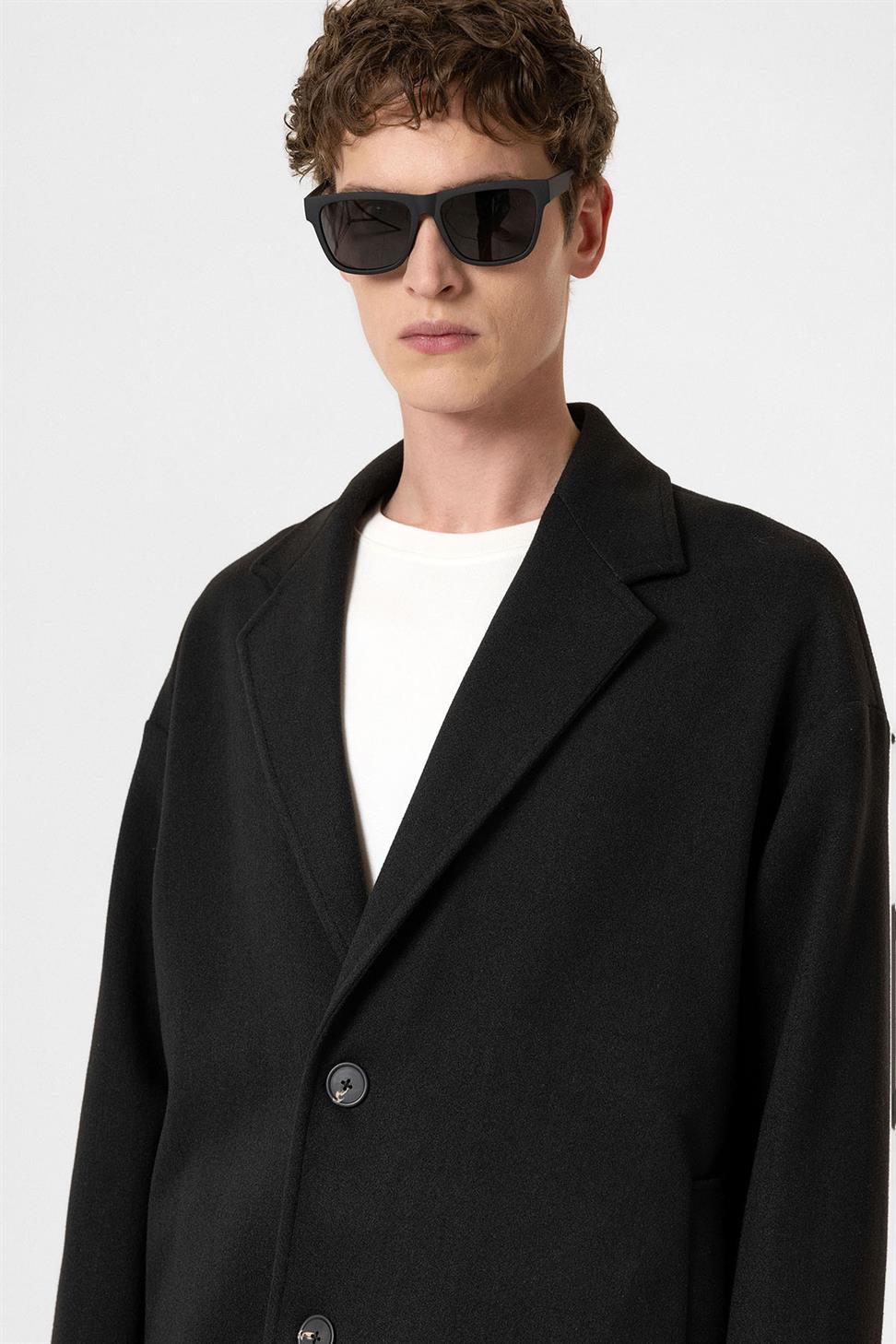 Antioch Siyah Oversize Erkek Kaban