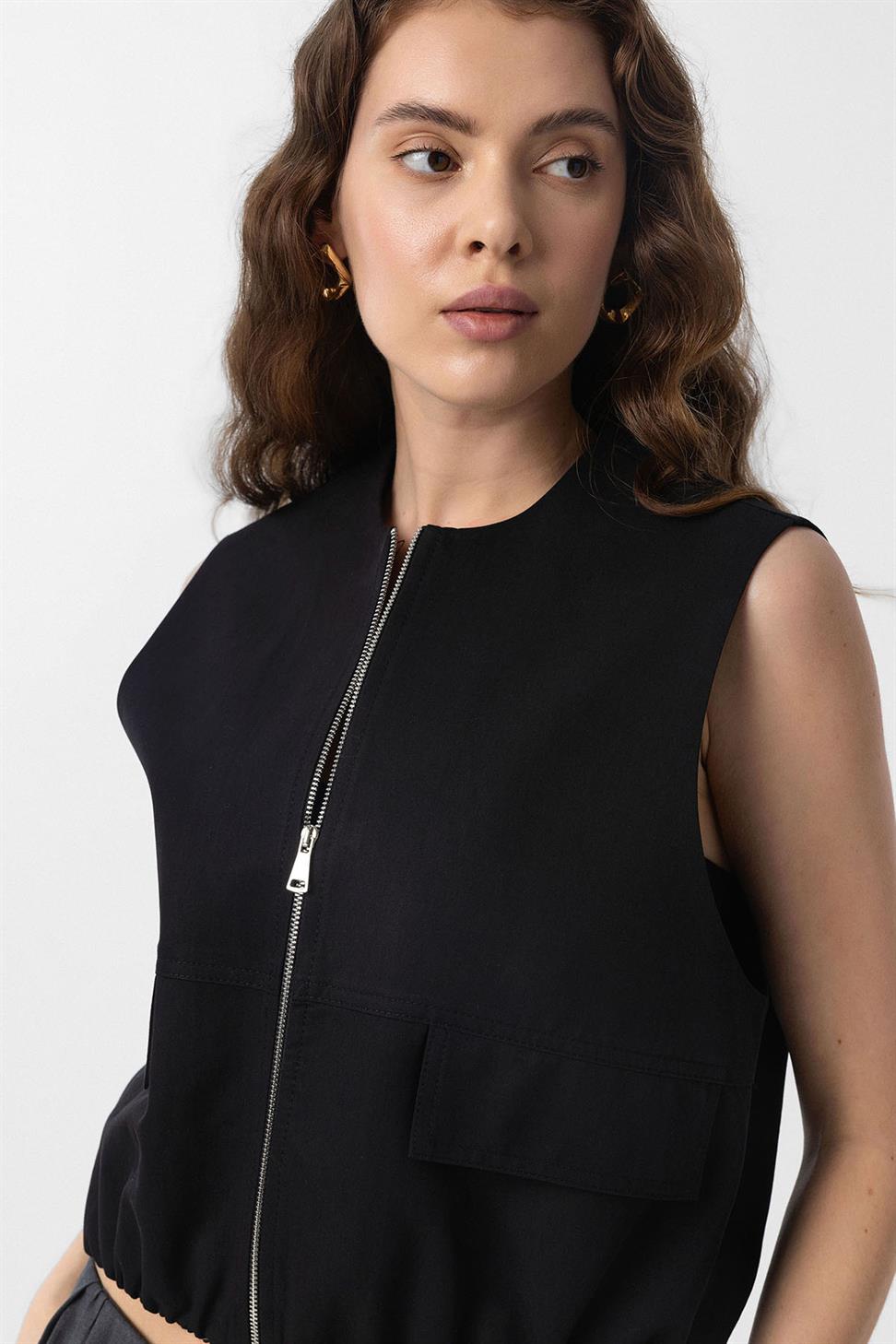 Antioch Siyah Oversize Kadın Yelek