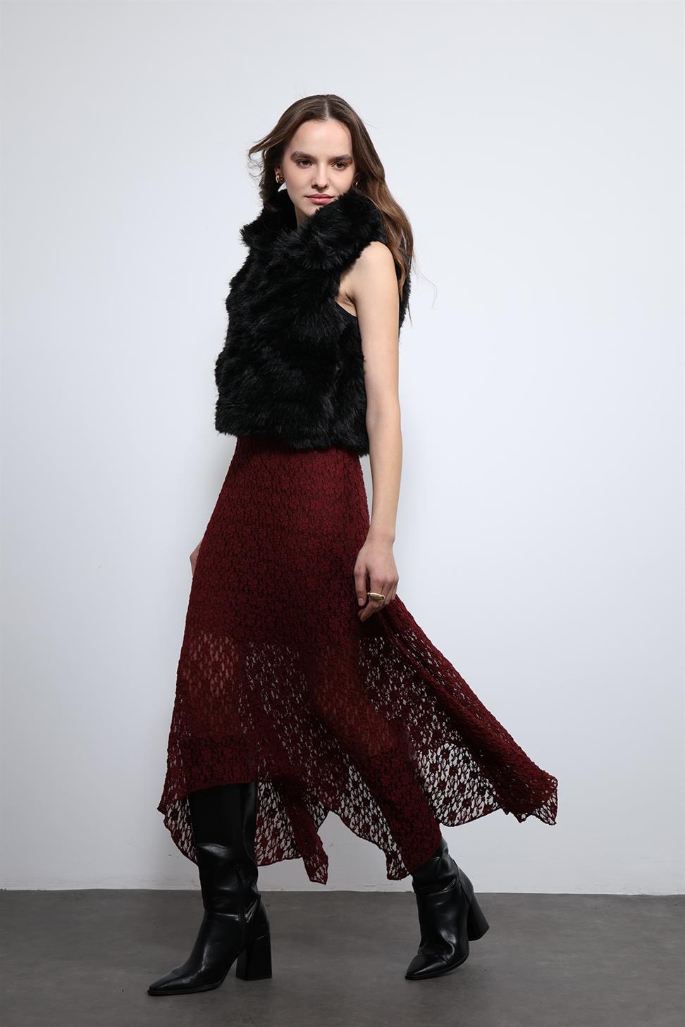 Antioch Siyah Peluş Görünümlü Yelek