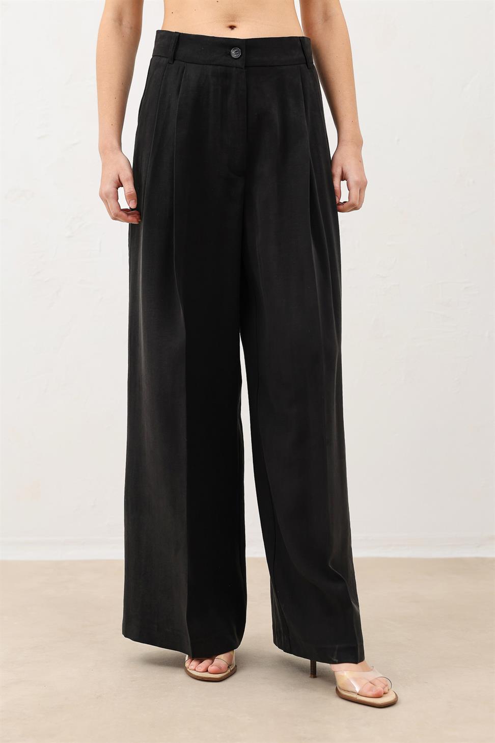 Pleated Palazzo Womens Pants