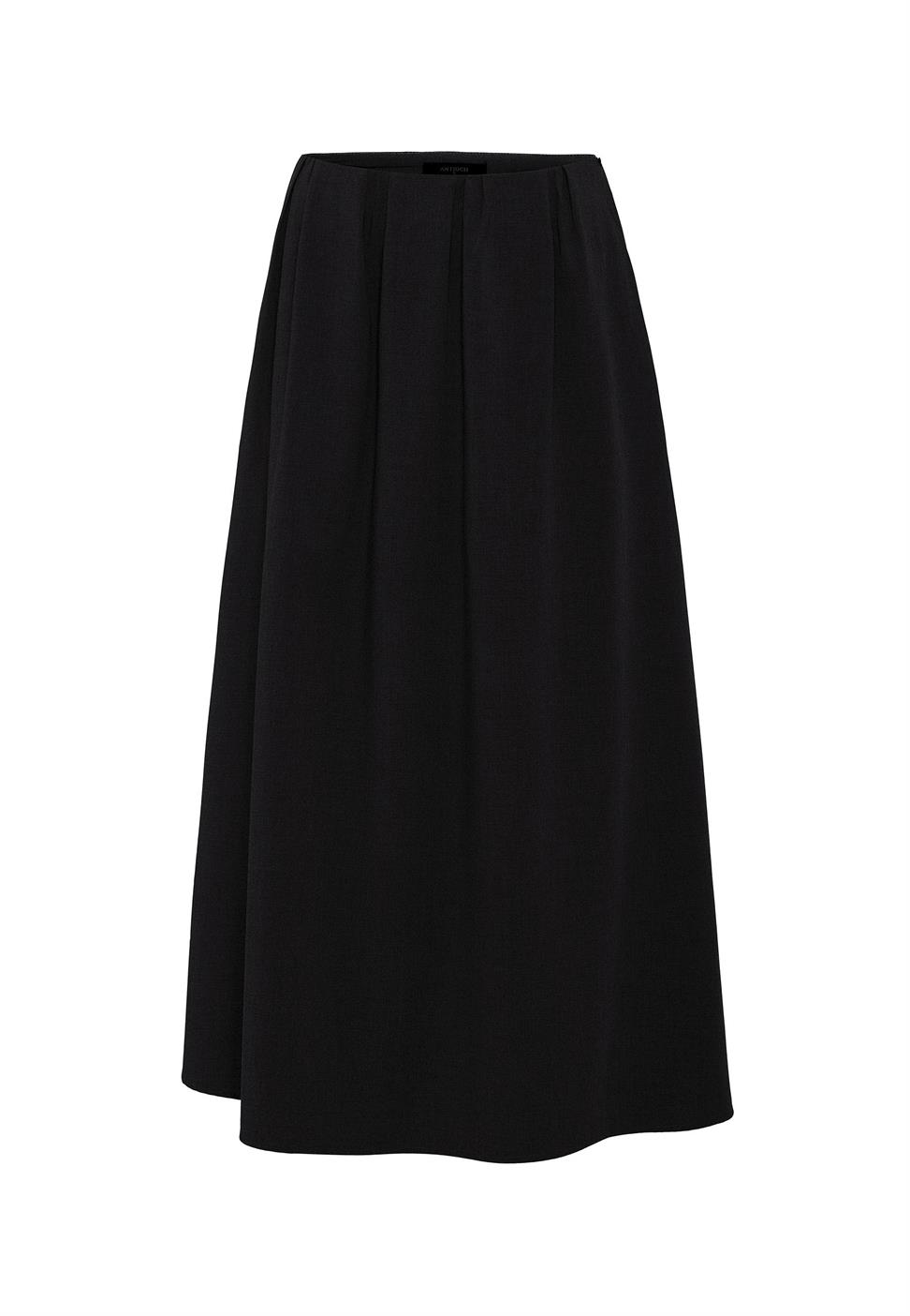 Antioch Siyah Pilili Kadın Midi Etek