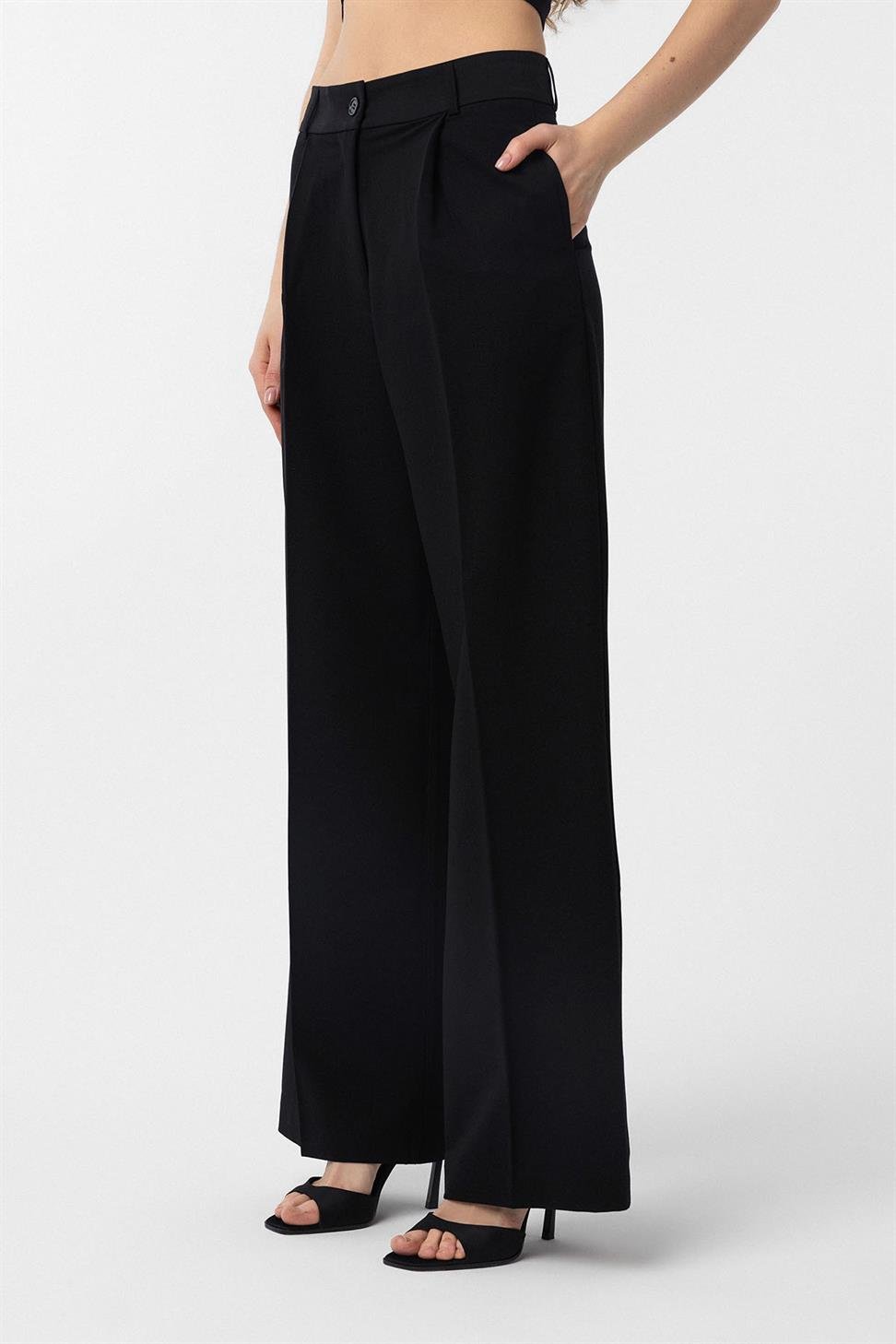 Antioch Siyah Pilili Kadın Pantolon