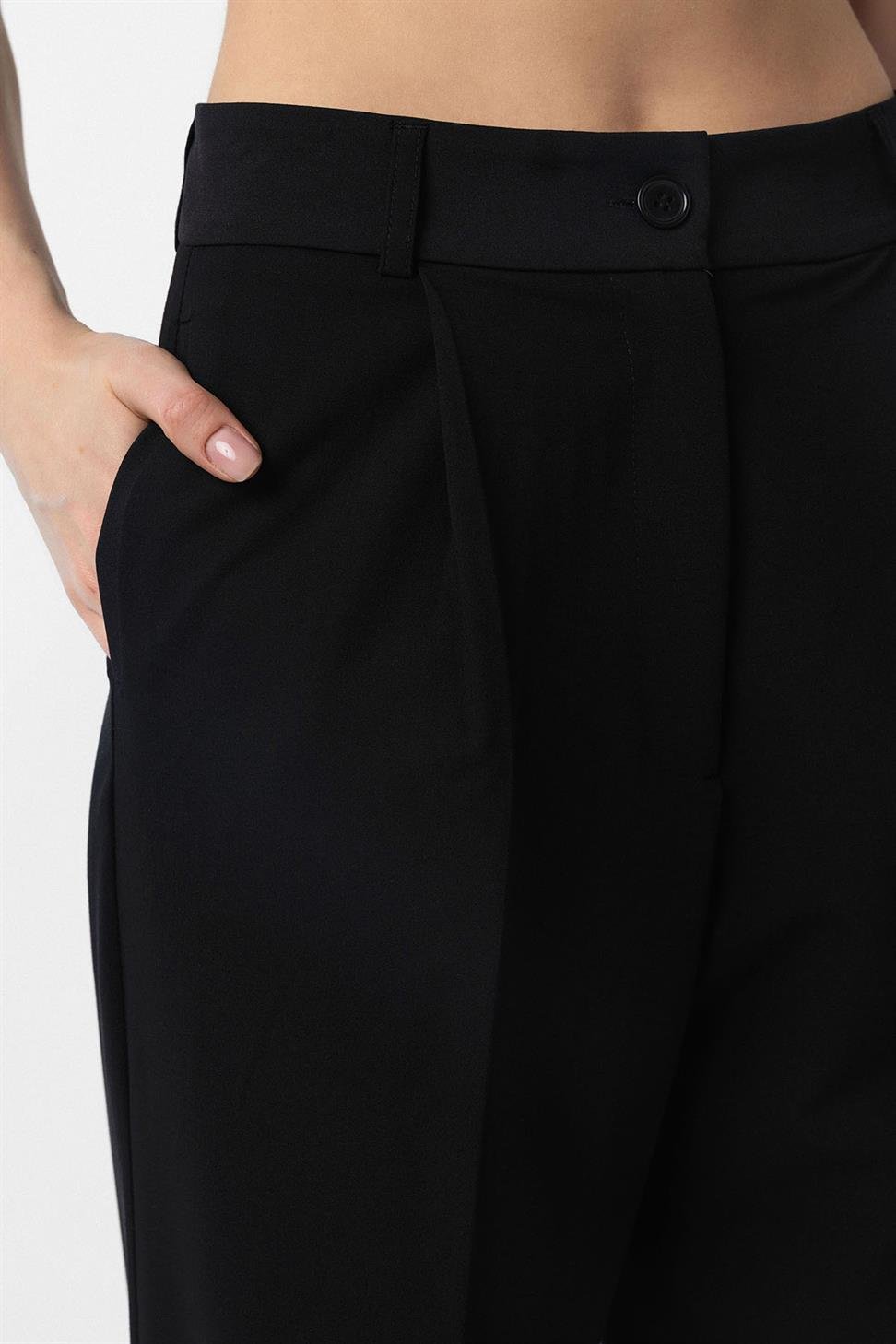 Antioch Siyah Pilili Kadın Pantolon