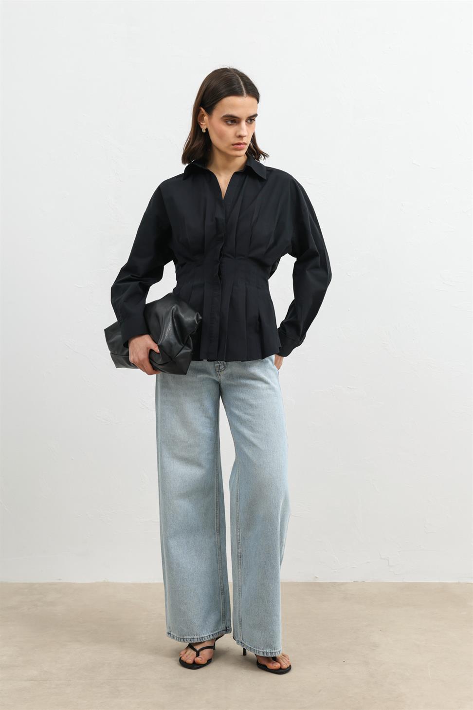 Ruffled Poplin Womens Shirt