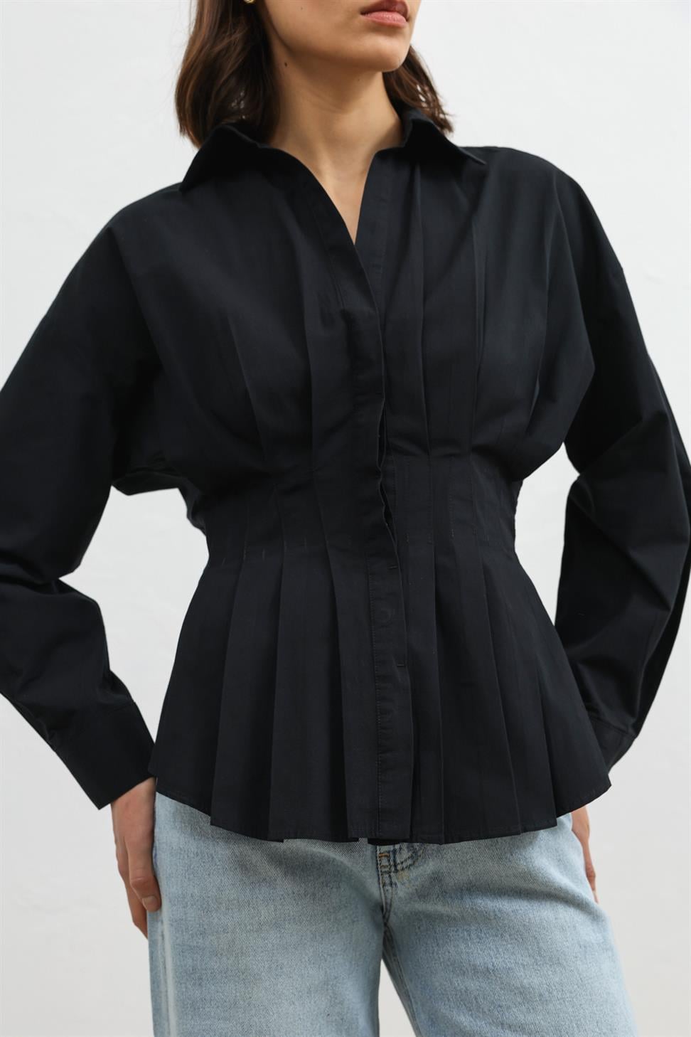 Ruffled Poplin Womens Shirt