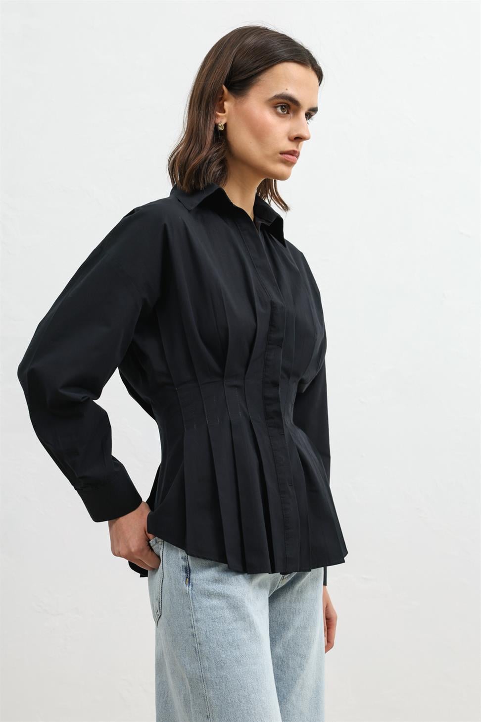 Ruffled Poplin Womens Shirt
