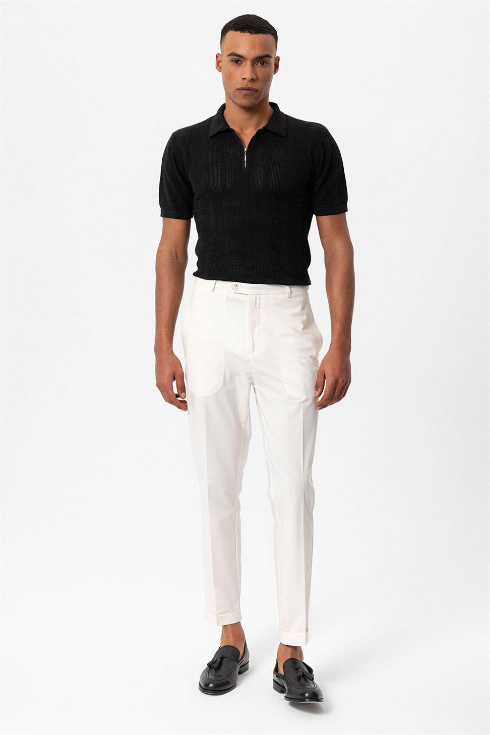 تي شيرت رجالي محبوك بياقة بولو بياقة بولو بسحاب