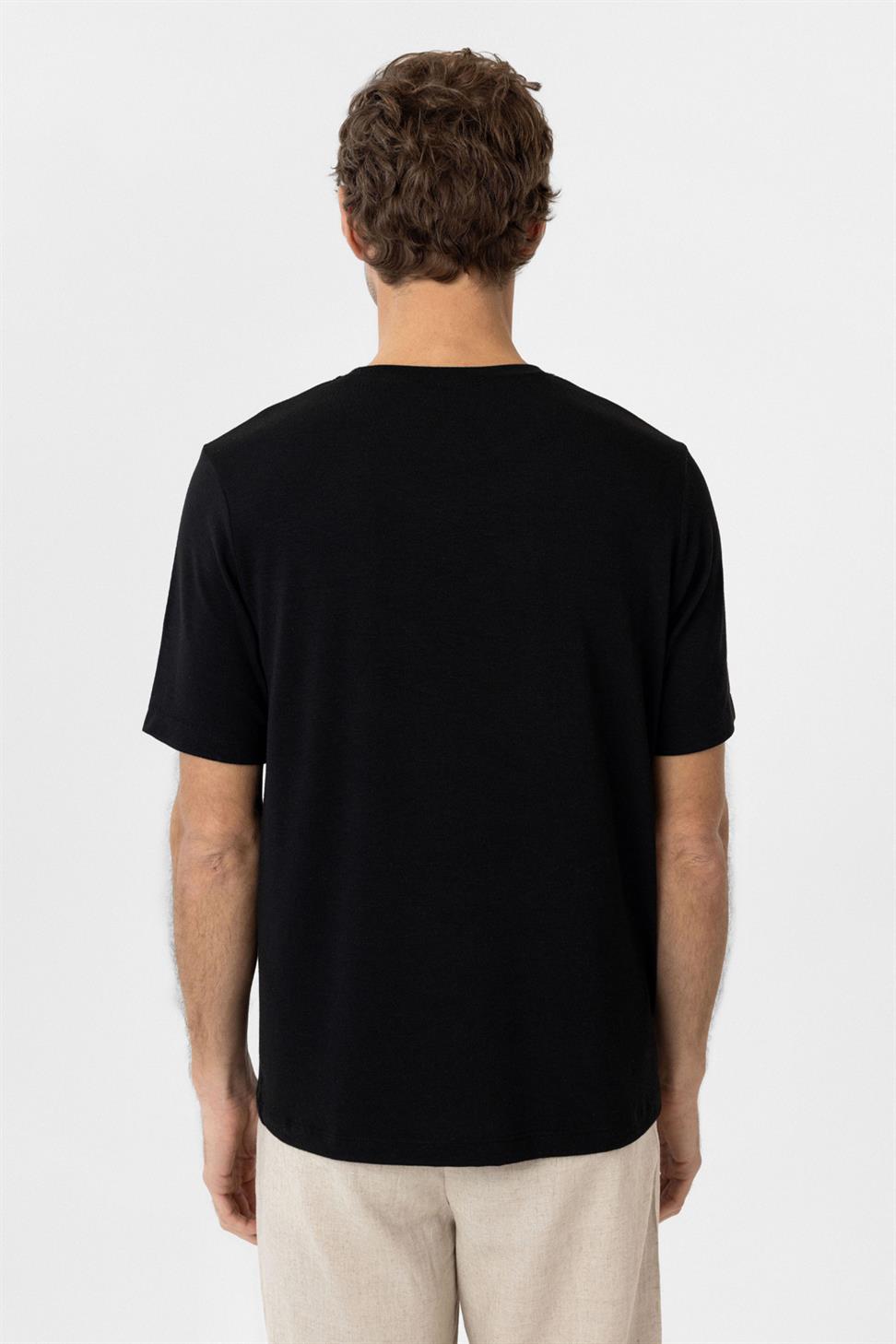 Antioch Siyah Regular Fit Basic Erkek T-Shirt