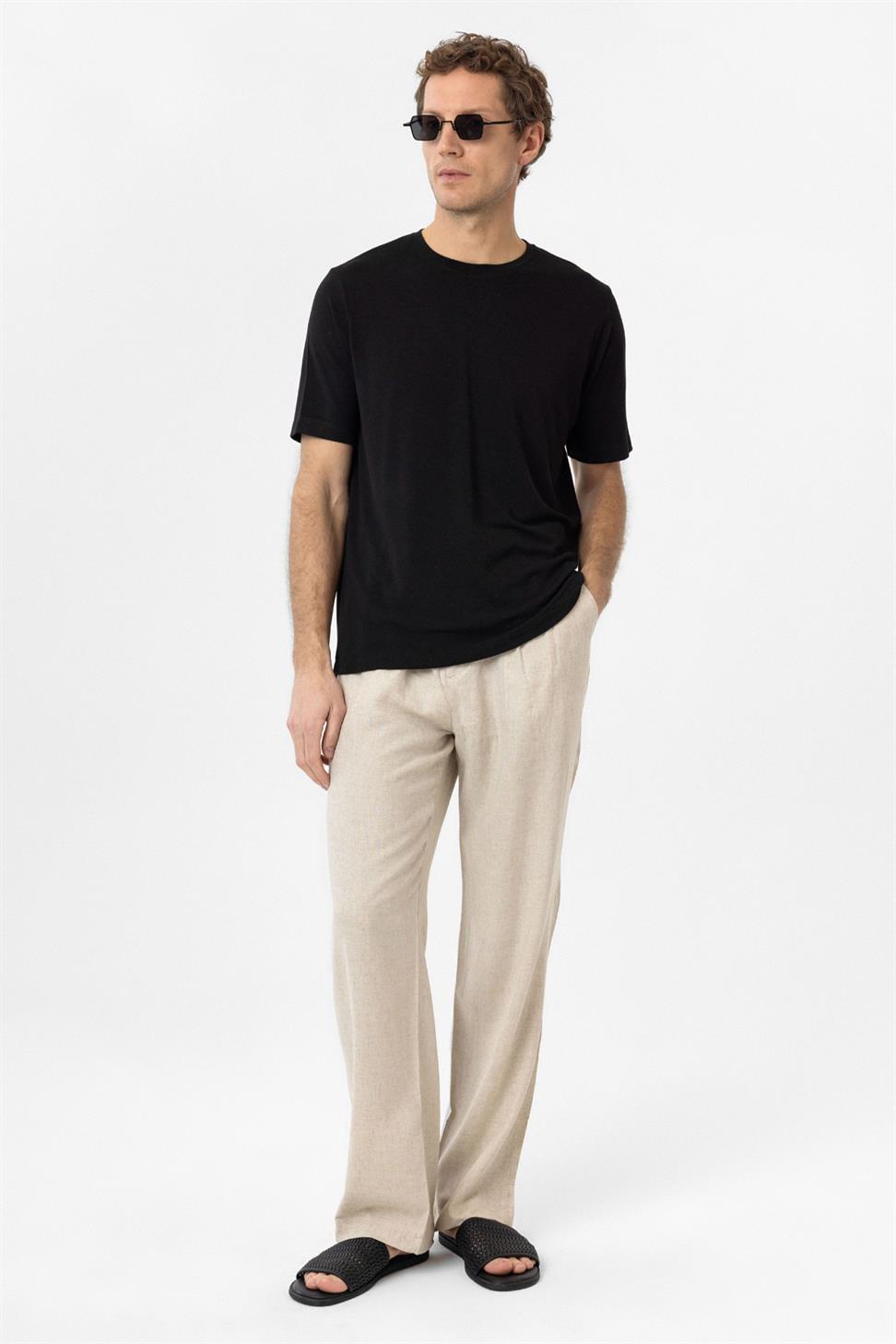 Antioch Siyah Regular Fit Basic Erkek T-Shirt