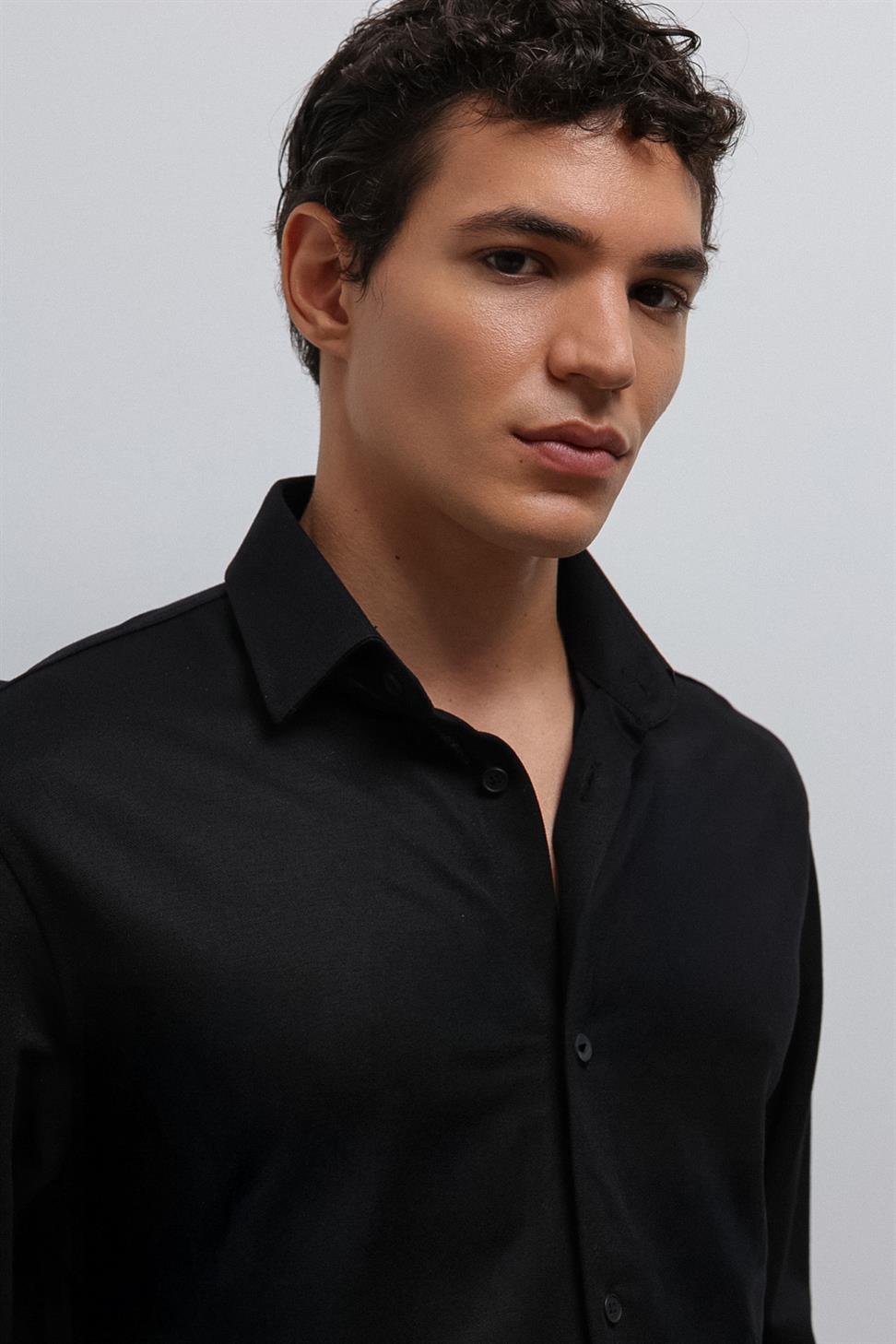 Antioch Siyah Relax Fit Erkek Gömlek