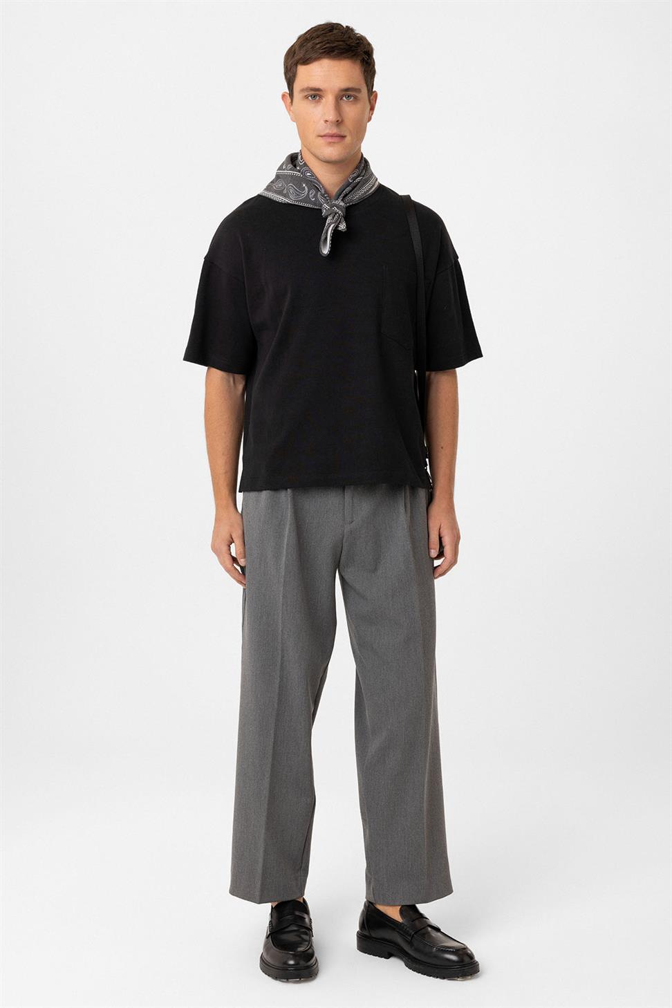 Antioch Siyah Relaxed Basic Erkek T-Shirt