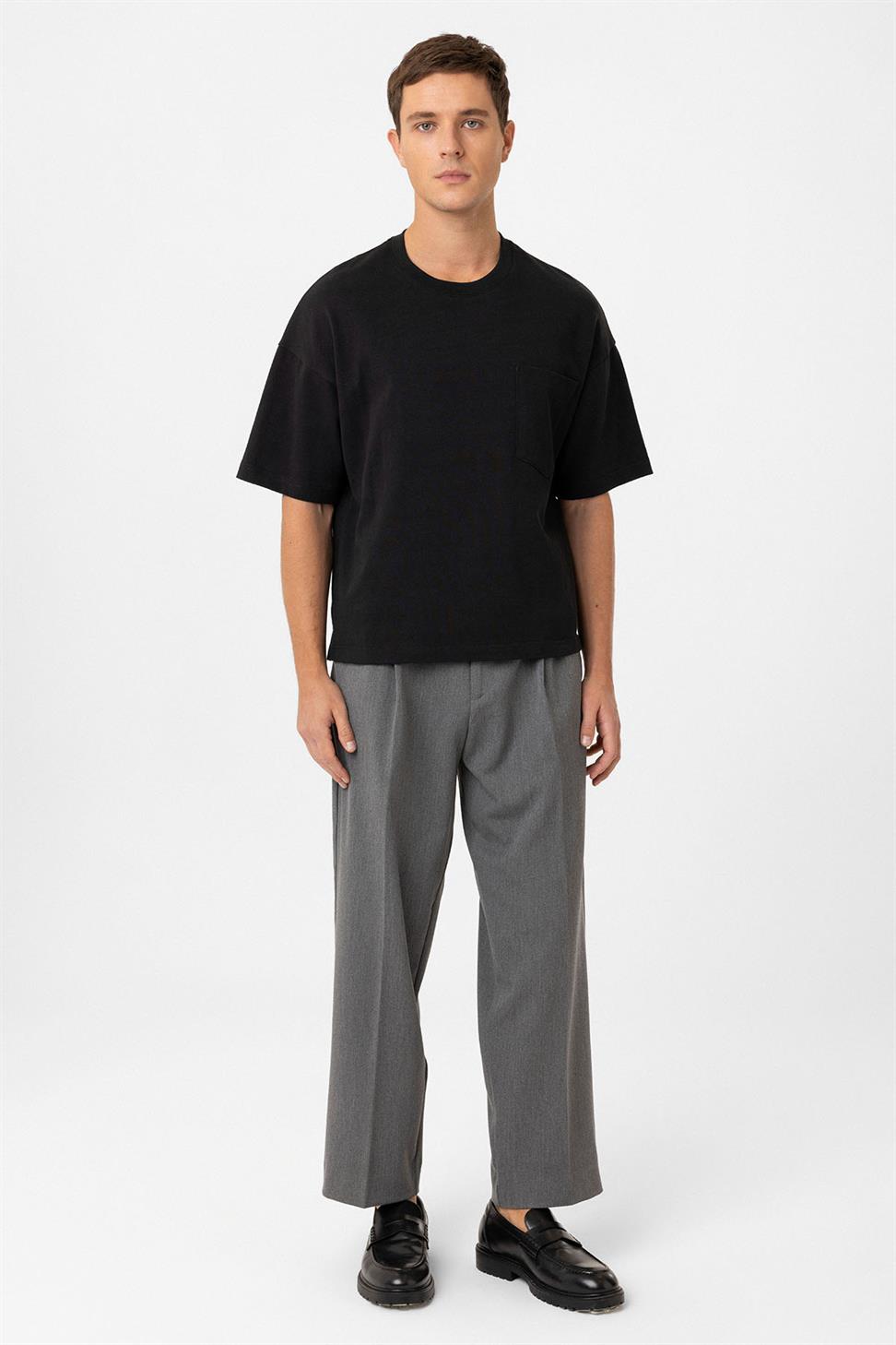 Antioch Siyah Relaxed Basic Erkek T-Shirt