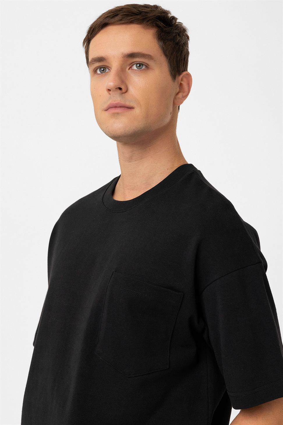 Antioch Siyah Relaxed Basic Erkek T-Shirt
