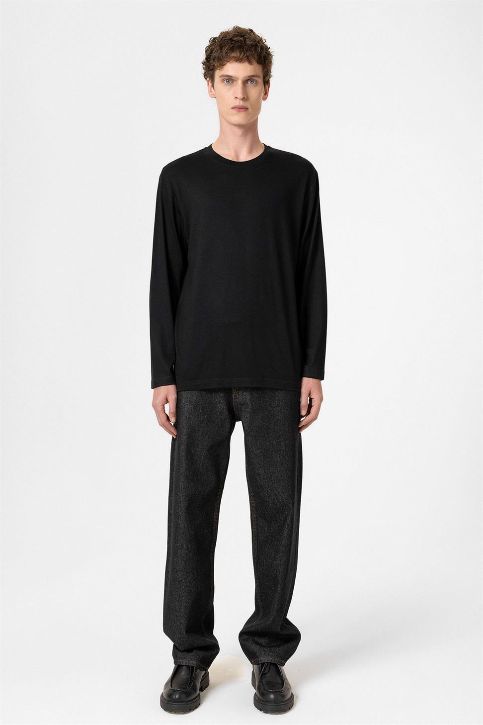 Antioch Siyah Relaxed Fit Basic Erkek T-Shirt