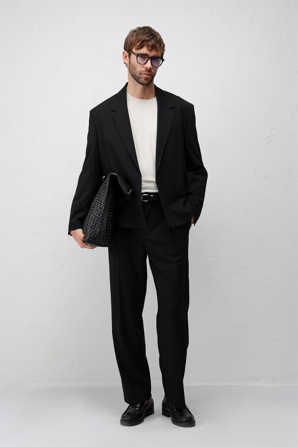 Antioch Siyah Relaxed Fit Erkek Blazer Ceket