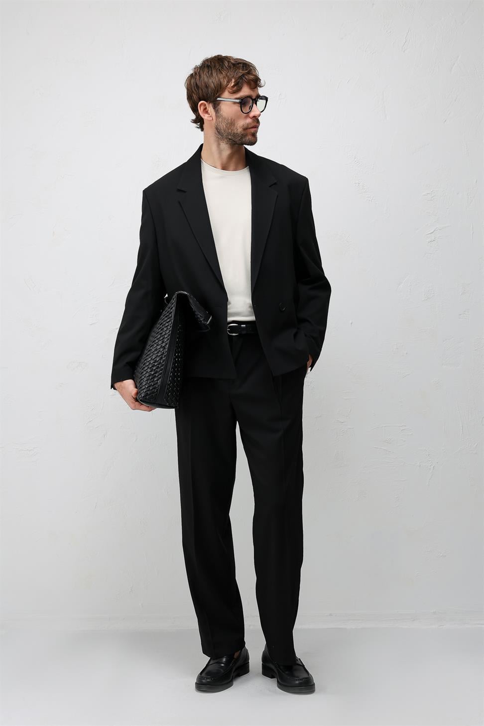 Antioch Siyah Relaxed Fit Erkek Blazer Ceket