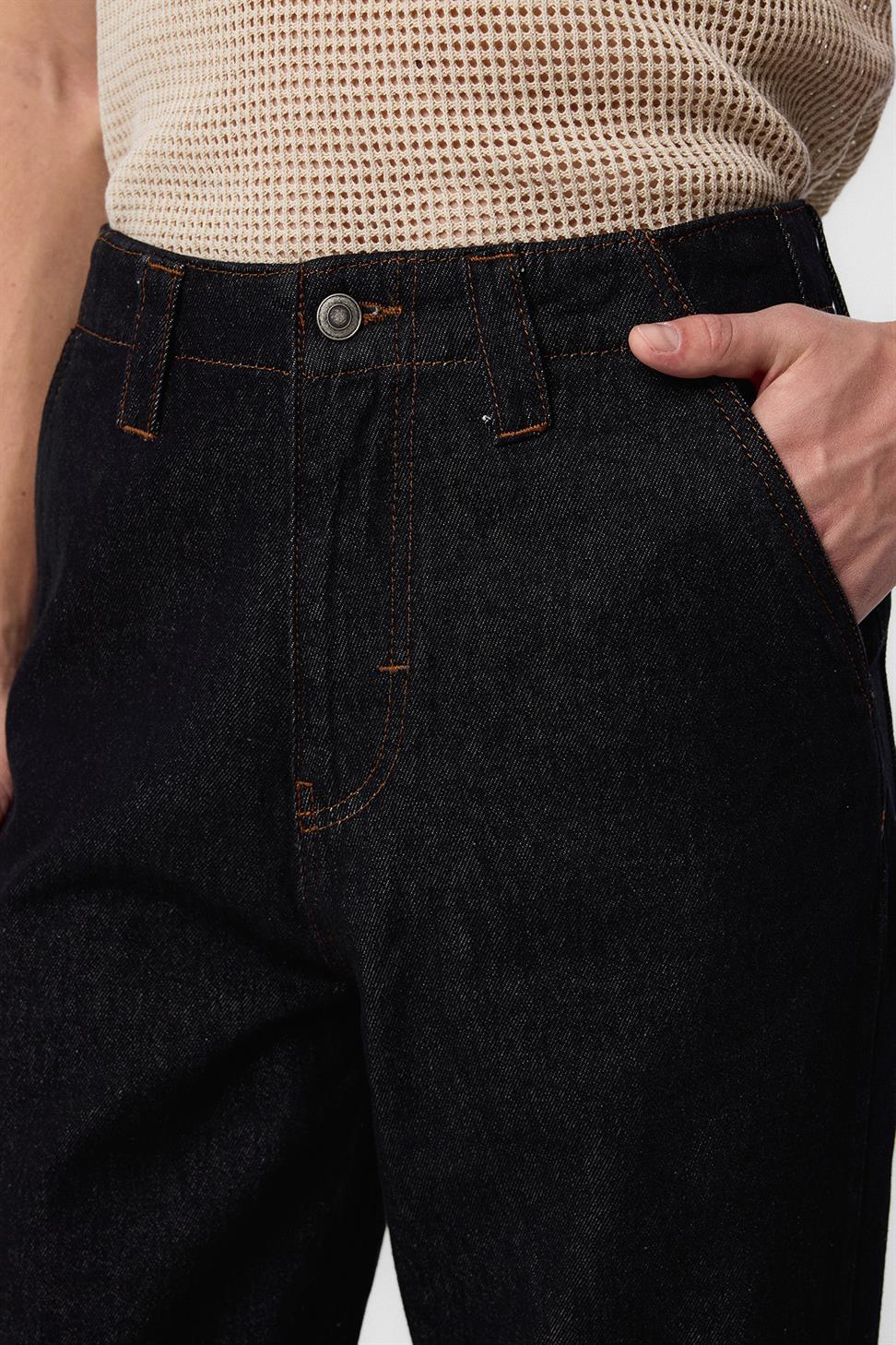 Antioch Siyah Relaxed Fit Erkek Kot Pantolon