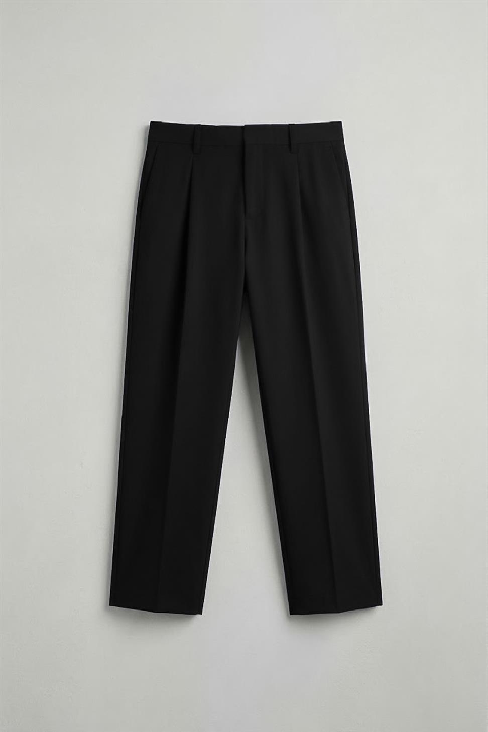 Antioch Siyah Relaxed Fit Pileli Erkek Pantolon
