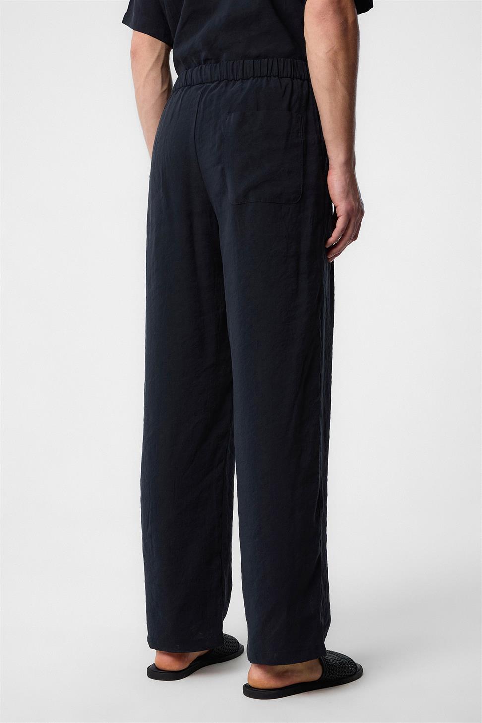 Antioch Siyah Relaxed Modal Kumaş Yüksek Bel Erkek Pantolon