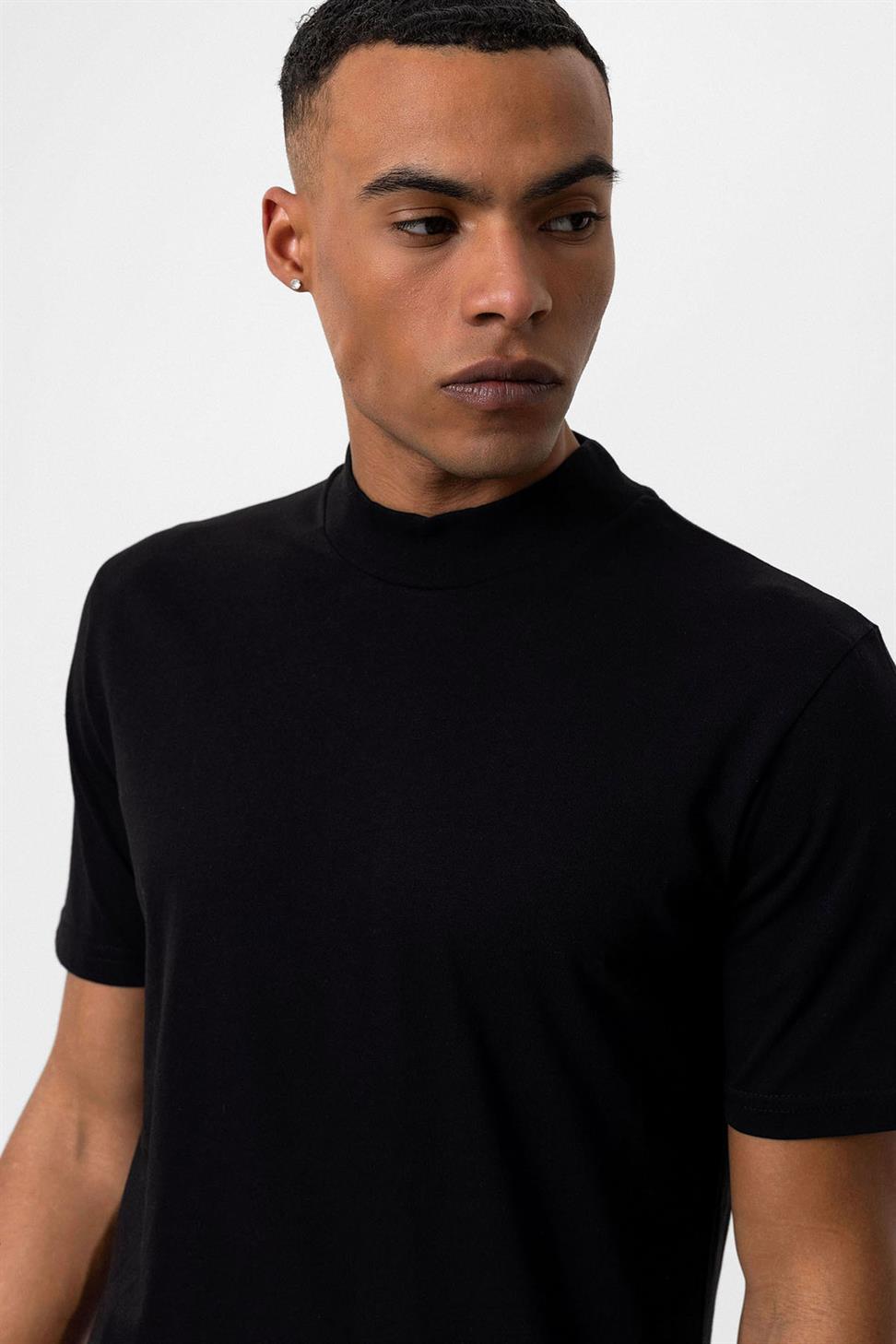 Antioch Siyah Slim Fit Basic T-Shirt