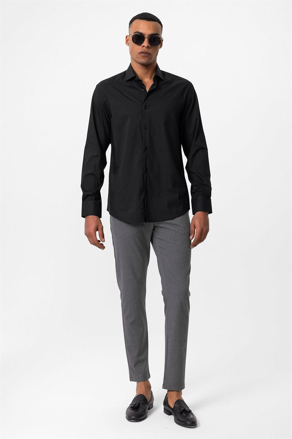 قميص رجالي كلاسيكي بقصة ضيقة كلاسيكية