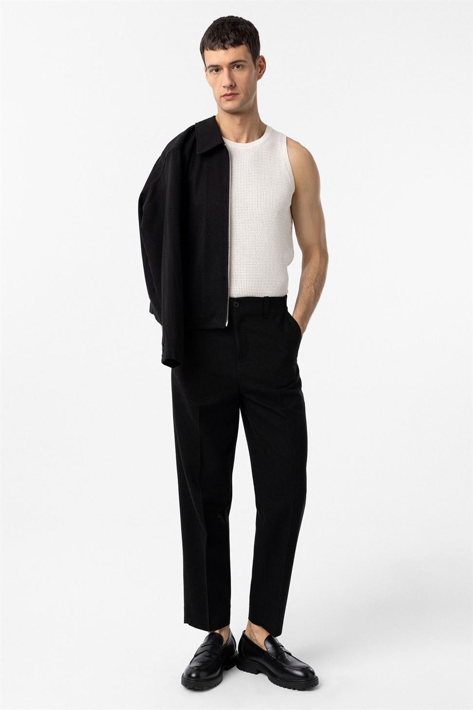 Antioch Siyah Straight Fit Erkek Pantolon