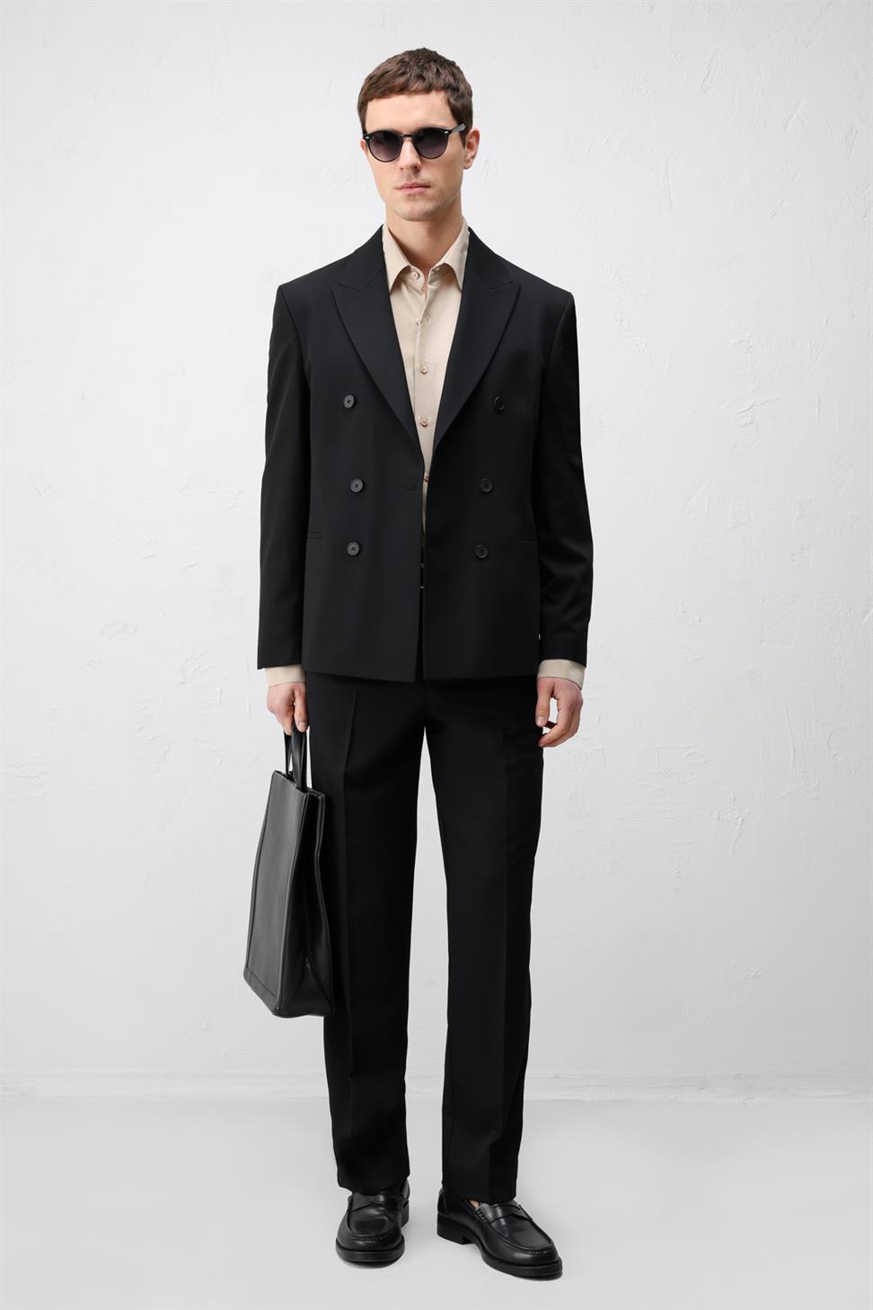 Antioch Siyah Straight Fit Erkek Pantolon