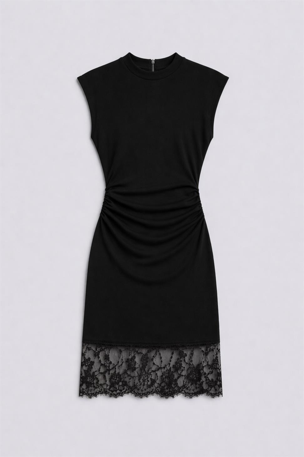 فستان قصير من الدانتيل المطاطي