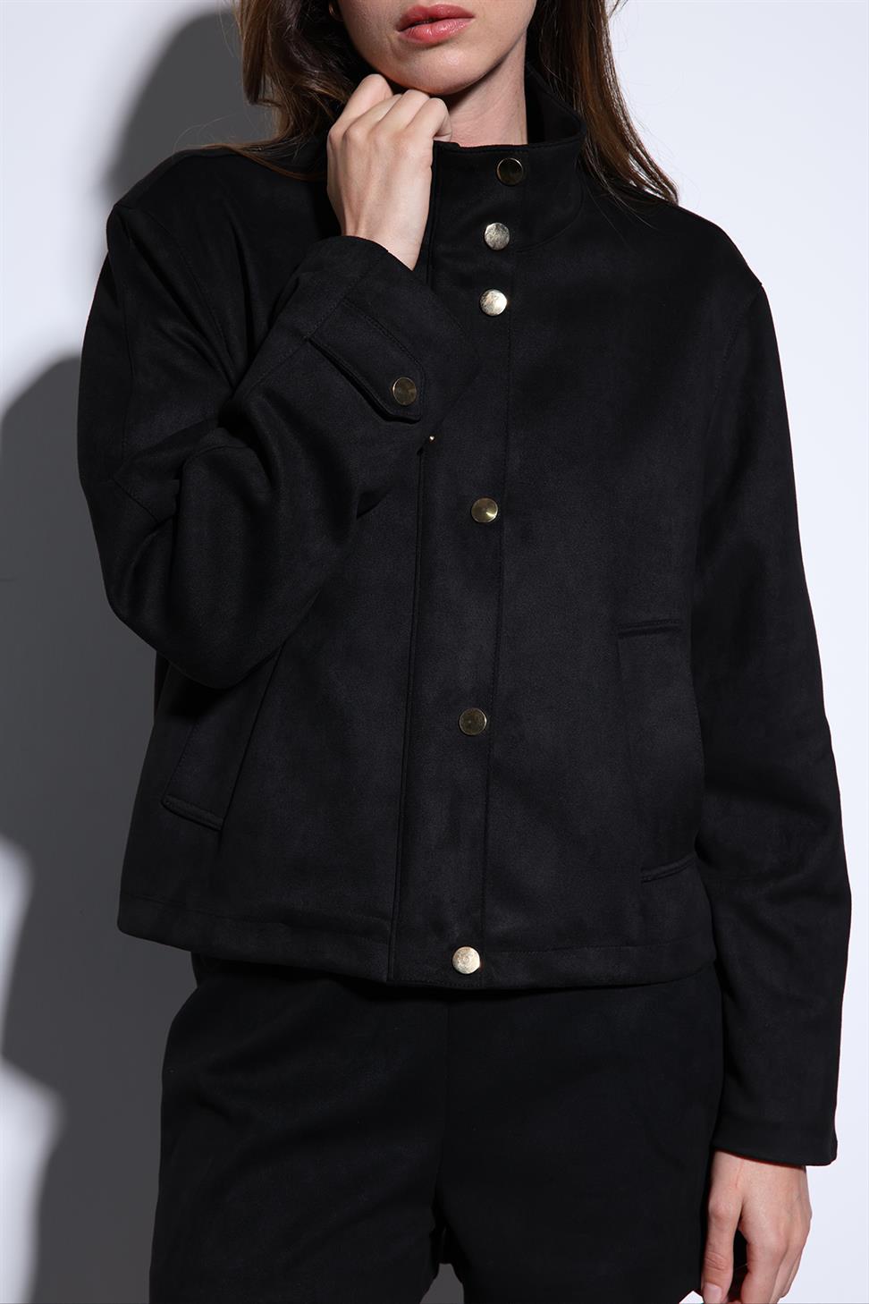 سترة بومبر من الجلد المدبوغ