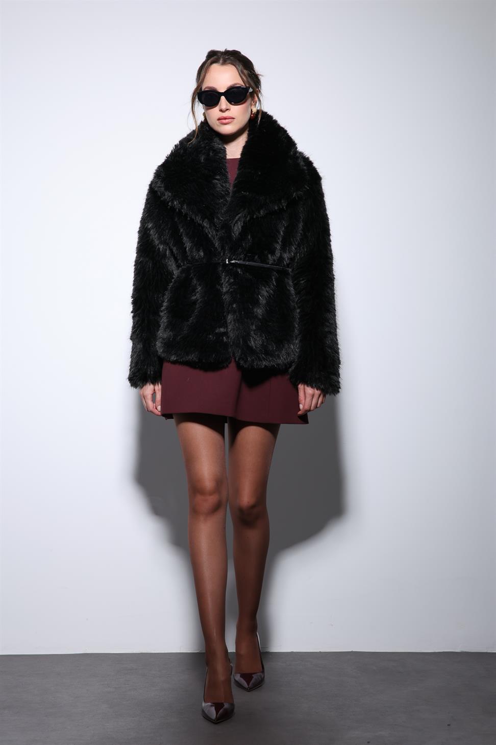 Antioch Siyah Suni Kürk Kadın Ceket