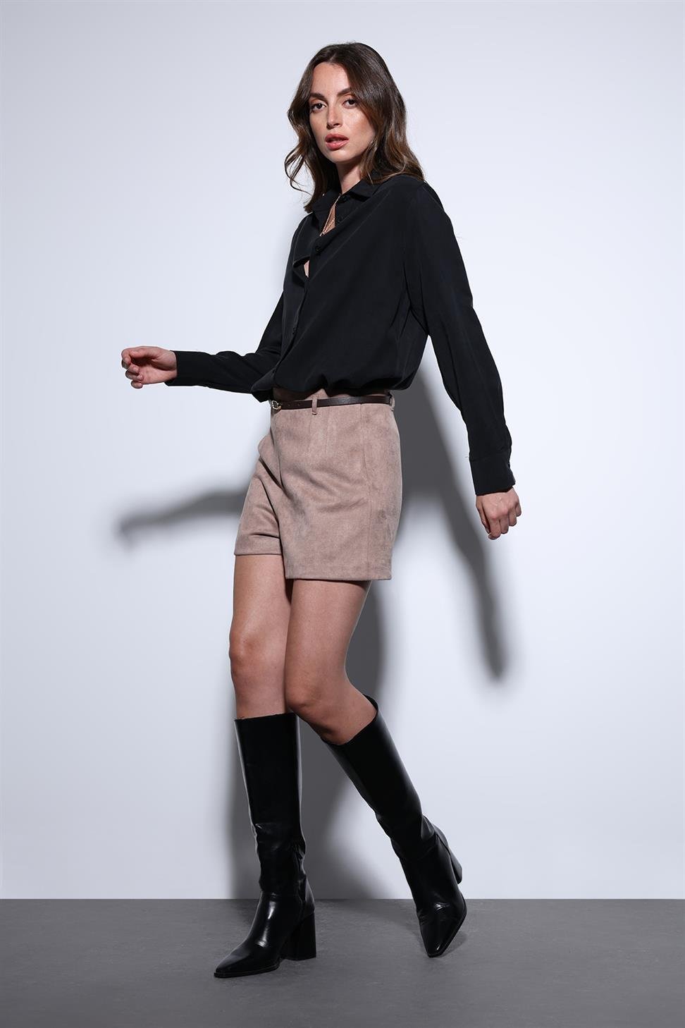 Antioch Siyah Tensel Kadın Gömlek