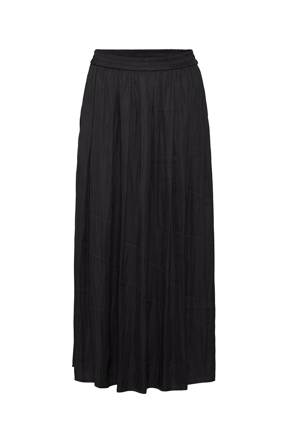 Antioch Siyah Uzun Dökümlü Pilili Kadın Etek