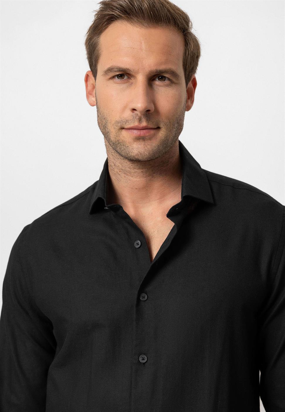 قميص رجالي بأكمام طويلة ضيقة ضيقة للرجال