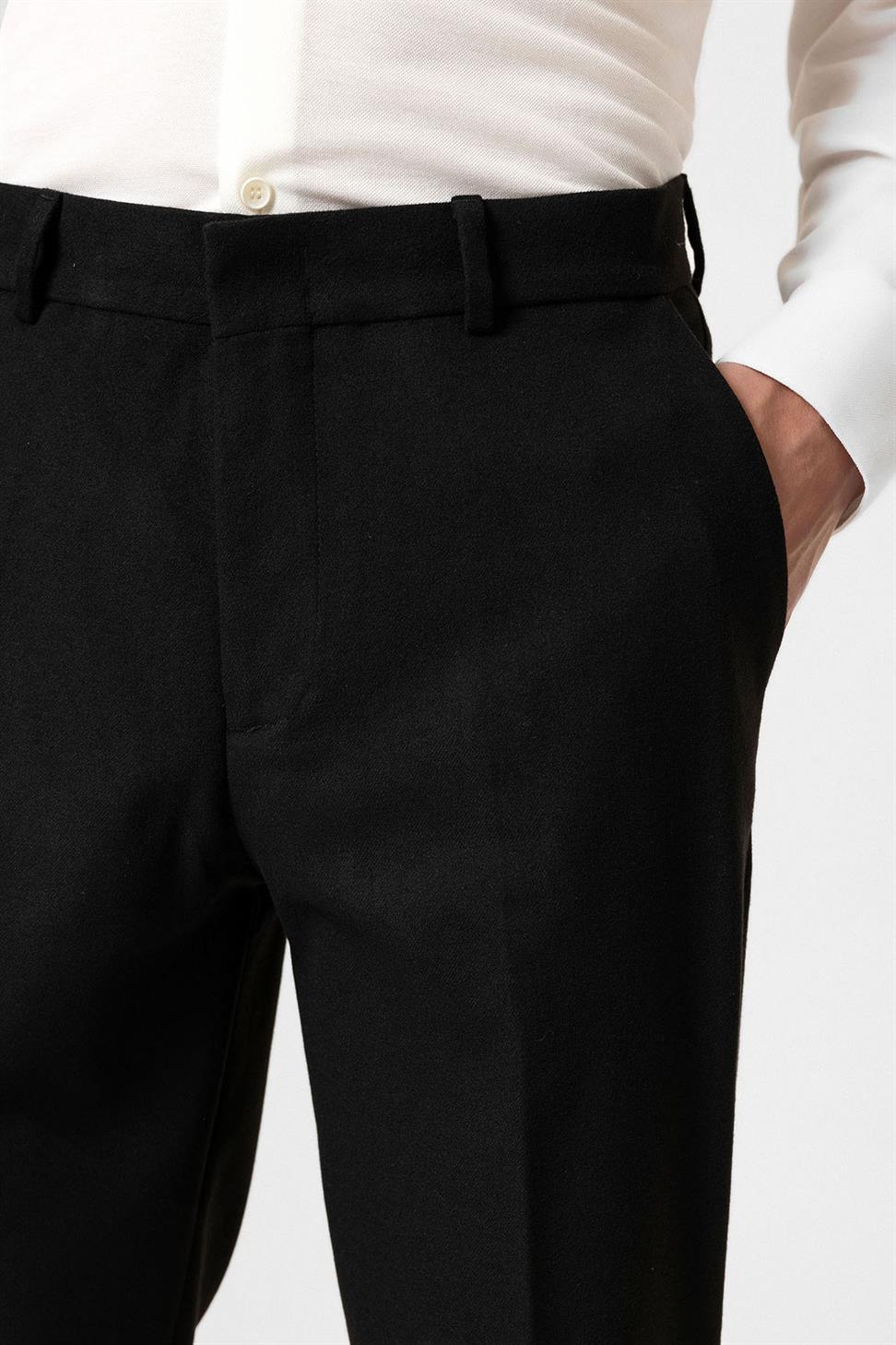 Antioch Siyah Yüksek Bel Klasik Erkek Pantolon