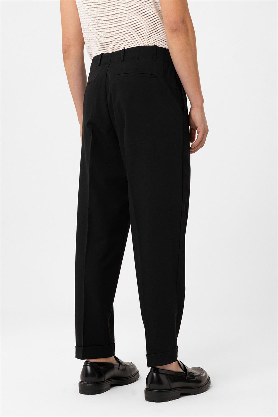 Antioch Siyah Yüksek Bel Straight Fit Erkek Pantolon