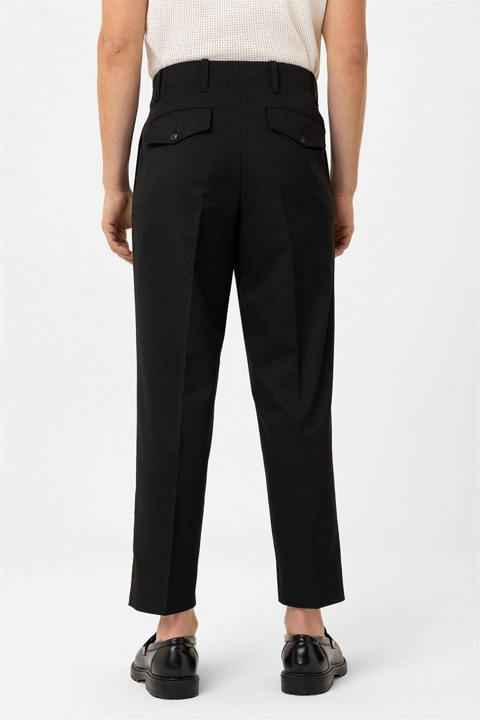 Antioch Siyah Yüksek Bel Straight Fit Erkek Pantolon