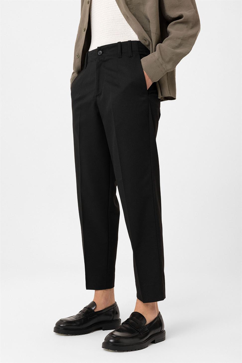 Antioch Siyah Yüksek Bel Straight Fit Erkek Pantolon