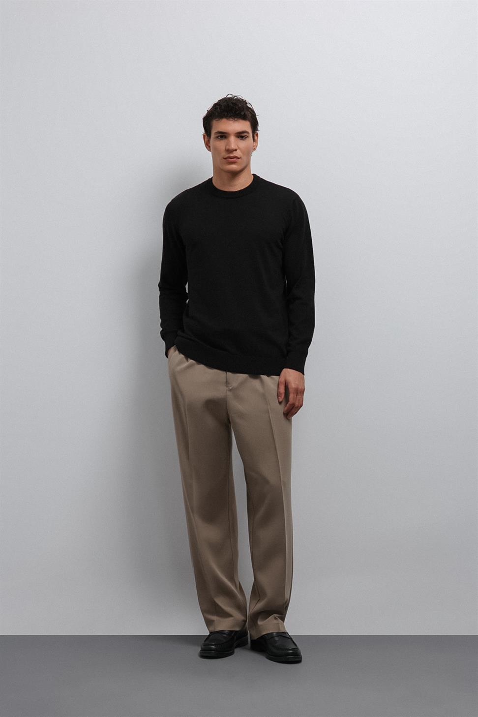 Antioch Siyah Yumuşak Dokulu Basic Erkek Kazak