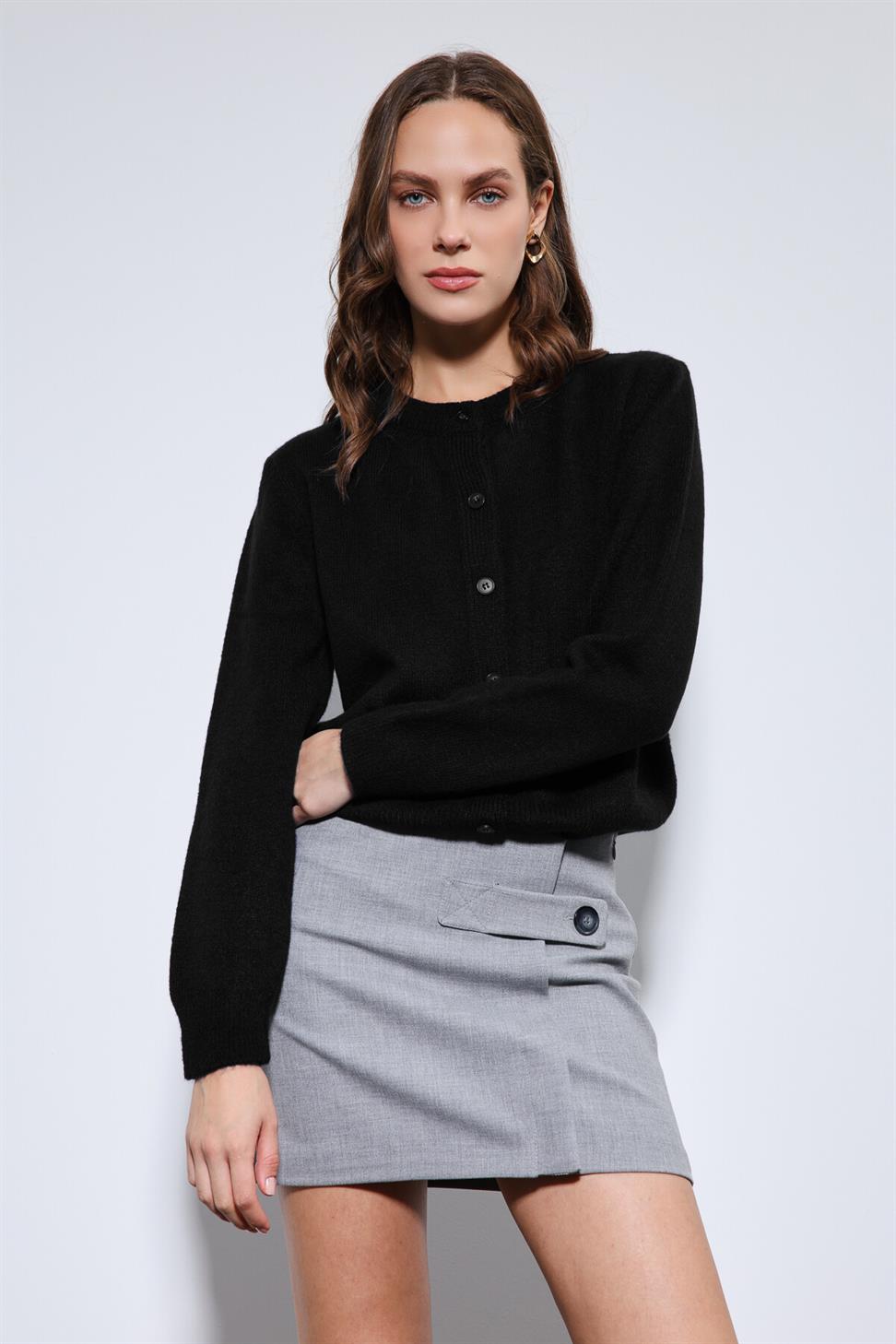 Antioch Siyah Yumuşak Dokulu Hırka