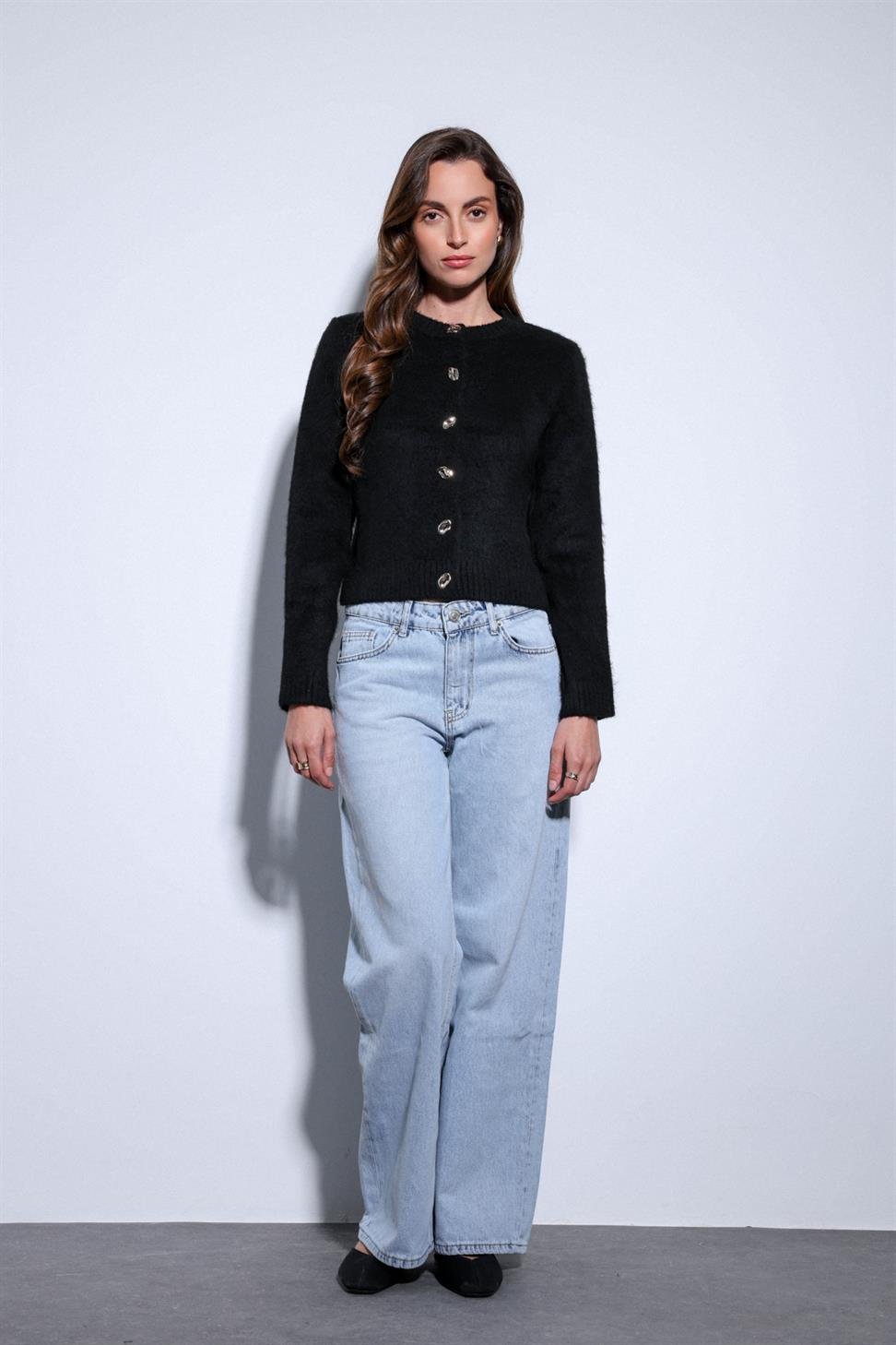 Antioch Siyah Yumuşak Dokulu Kadın Hırka