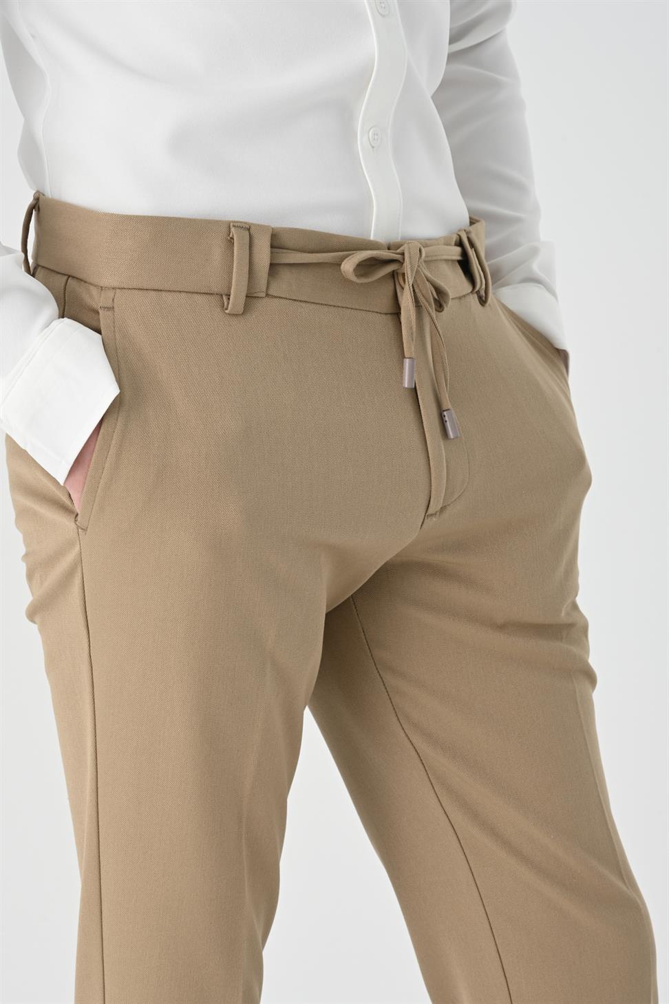 بنطلون سليم صالح التعادل الخصر الرجال