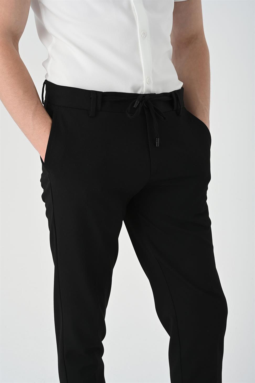 بنطلون سليم صالح التعادل الخصر الرجال